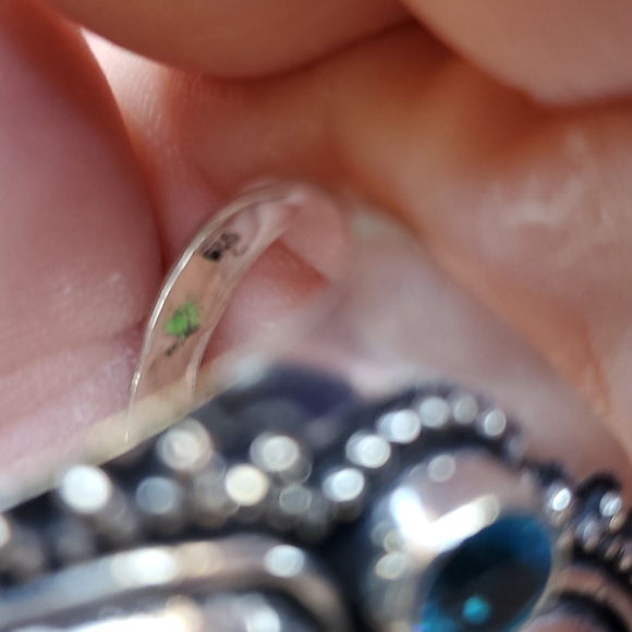 New Chrome Diopside and Blue Topaz 925 Silver Statement Ring. - Picture 12 of 16